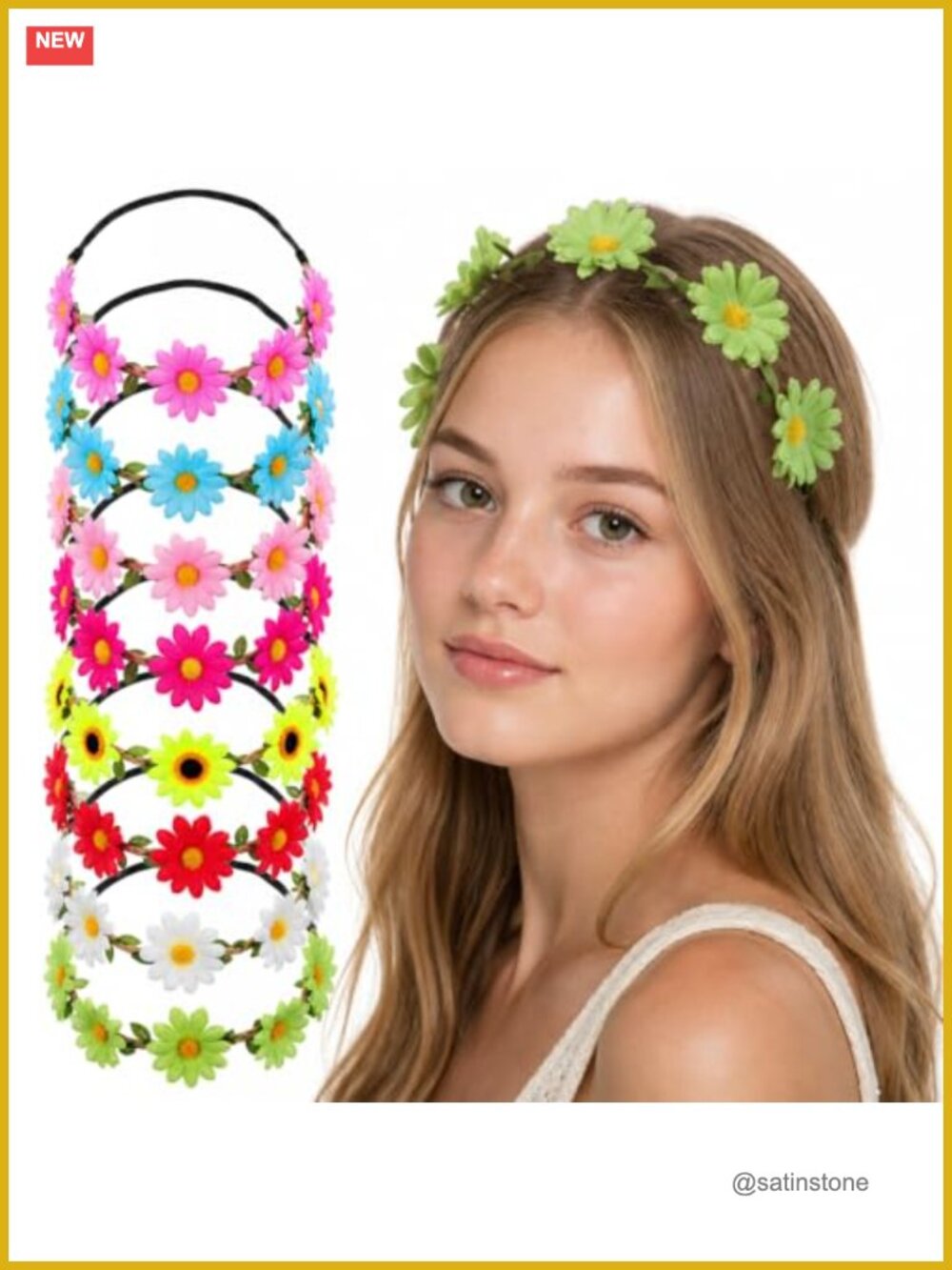 8 Pack Flower Headbands Non-Woven Fabric Hair Accessories Boho Style